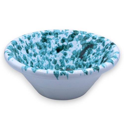 Lemmo, Sicilian ceramic bowls with streaked verdigris decoration, Various size options (1 pc) - 