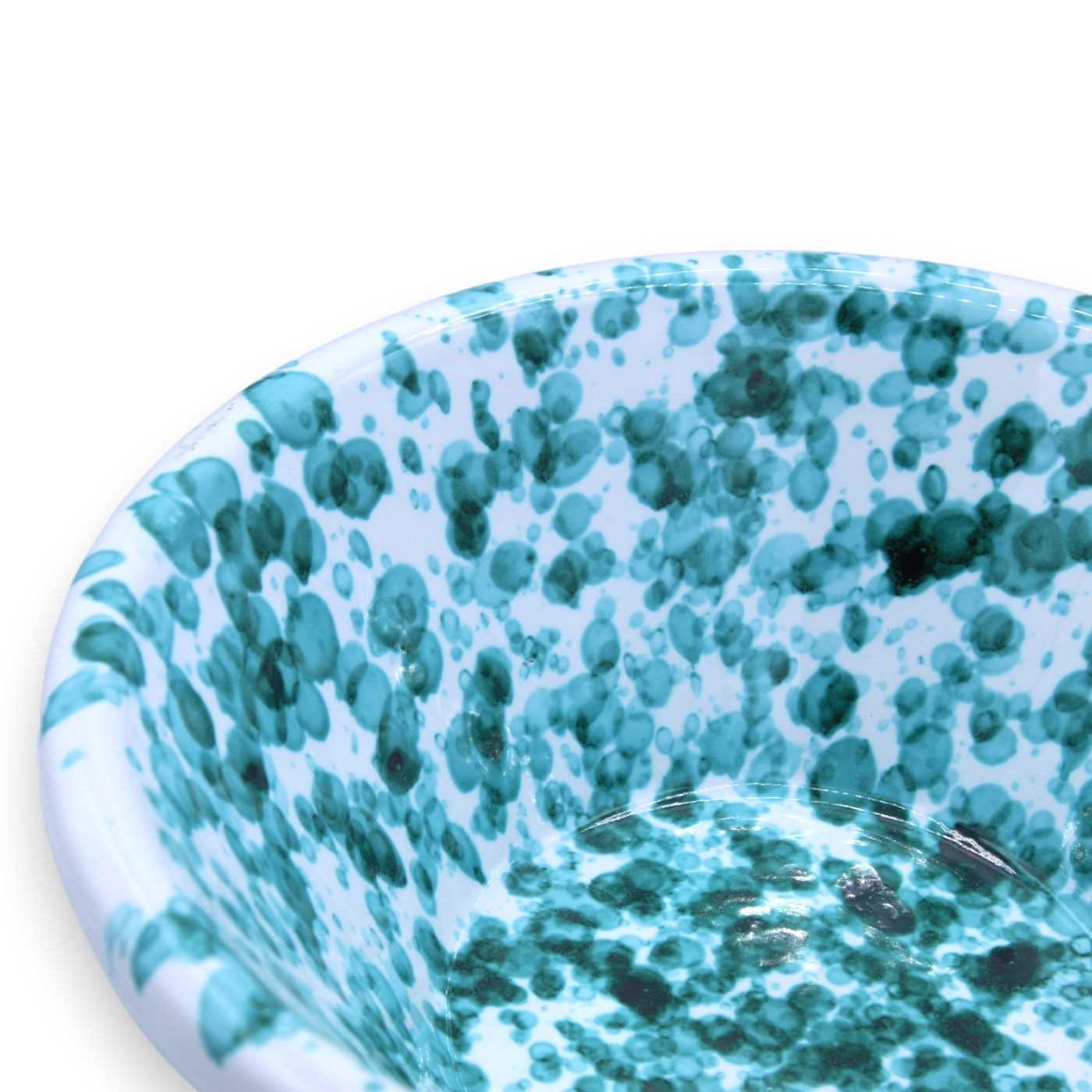 Lemmi, Sicilian ceramic bowls with verdigris mottled decoration with 10  size options (1 pc) SELECTED COLORING OPTION 1st measure: Ø 7.5 cm