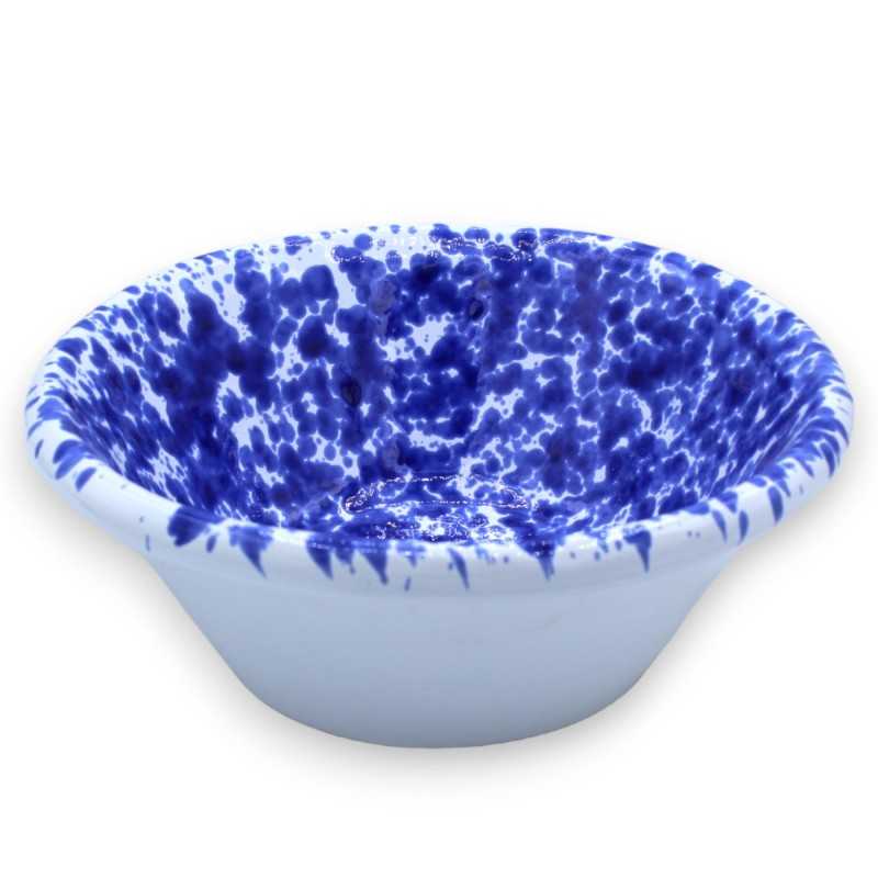 Lavabo Lemmo in pregiata Ceramica Siciliana, Decoro Screziato blu, con due opzioni dimensione (1pz) - 