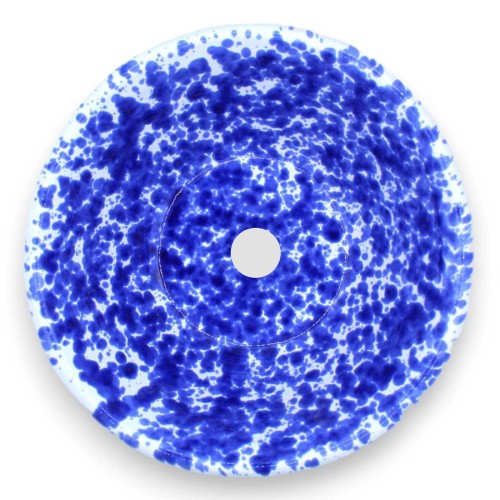 Lemmo wastafel in fijn Siciliaans keramiek, blauw gevlekte decoratie, verschillende maten (1 stuk) -  2