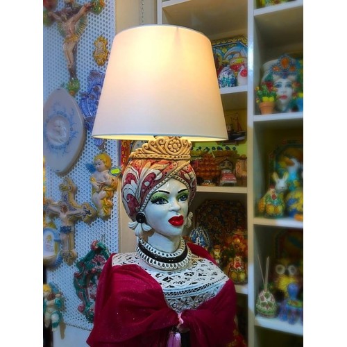 Lume Caltagirone Head of Woman Siciliana - höjd ca 60 cm -  2
