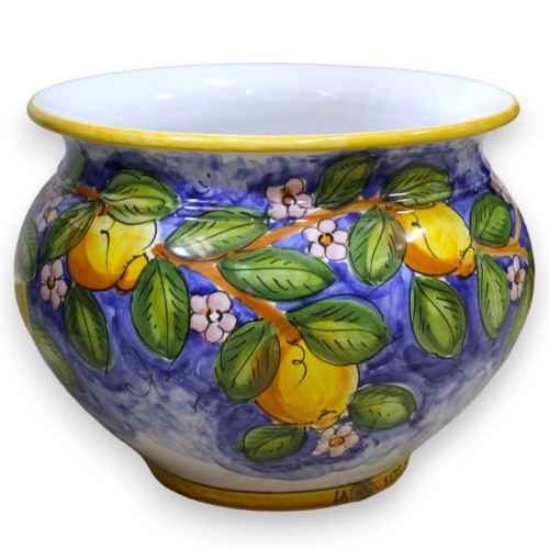 Cachepot Plant pot in Sicilian ceramic, with 5 size options (1pc) lemon jasmine flowers decoration -  2