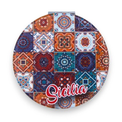 Specchietto da borsa - Ø 7 cm ca. (1pz) con 4 opzioni decoro - 