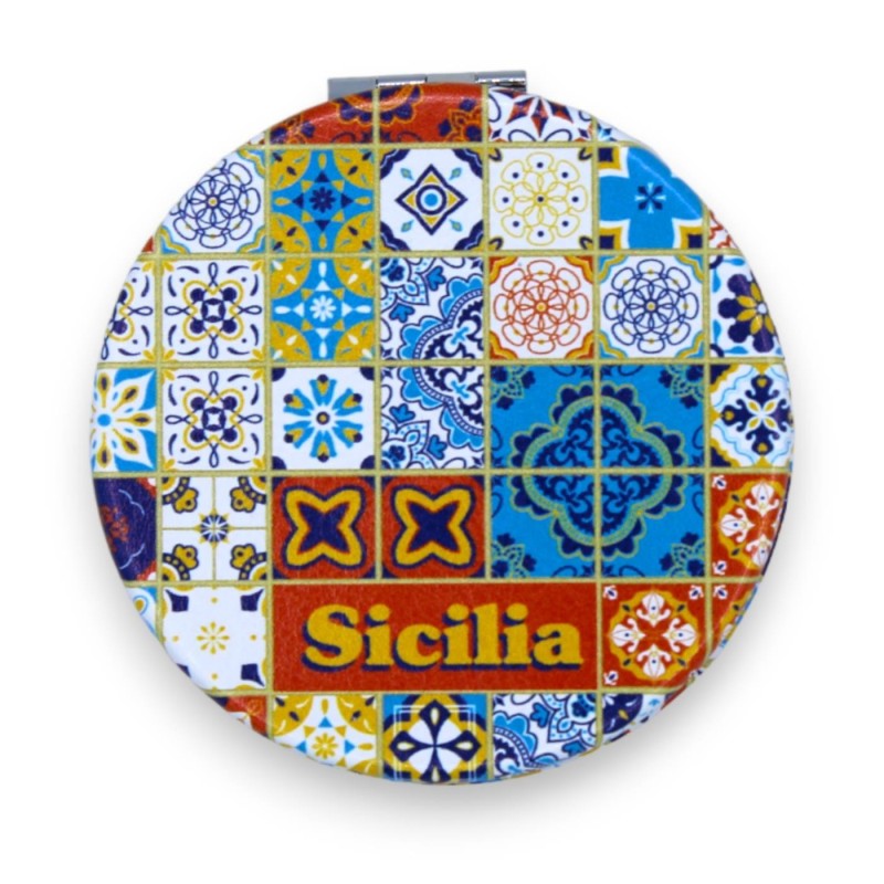 Specchietto da borsa - Ø 7 cm ca. (1pz) con 4 opzioni decoro - 