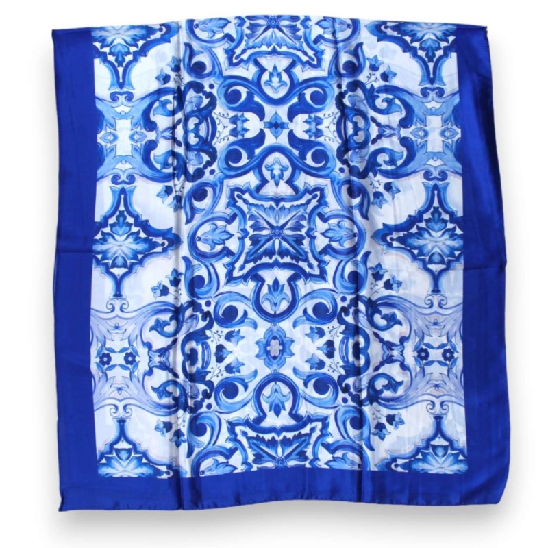 Pareo-sjaal in zijdemix met Siciliaanse majolica - 185 x 80 cm (1 st.) 7 decoratiemogelijkheden, 70% viscose 30% zijde -