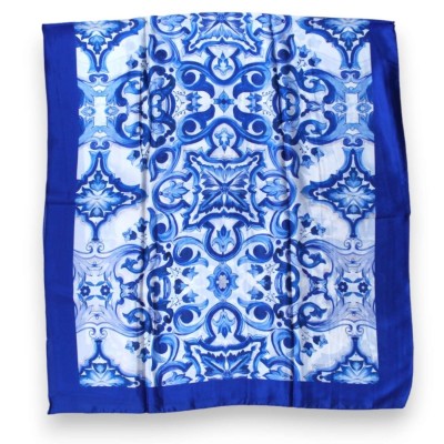Pareo en mezcla de seda con mayólica siciliana - 185 x 80 cm (1 ud.) 7 opciones de decoración, 70% viscosa 30% seda - 