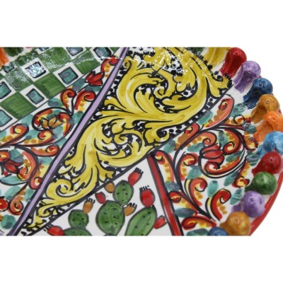 Mittstycke eller tomma fickor Pigna i Caltagirone Keramik - Ø 27 cm ca. ÉLITE-serien, Flerfärgad och multidekoration - 