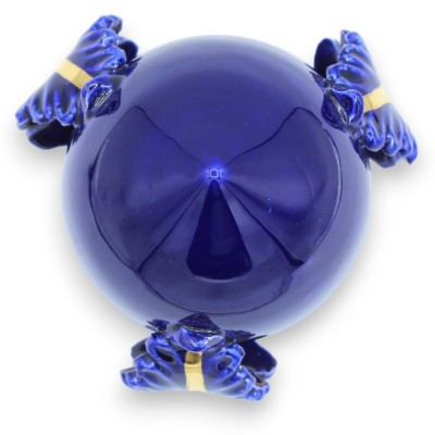 Pumo em cerâmica Caltagirone - h 15 cm aprox. Azul cobalto e acabamento com esmalte de ouro puro 24k - 