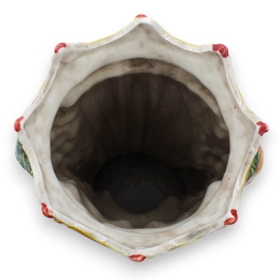 Maurische Köpfe aus Caltagirone, Höhe ca. 38 cm. (Pärchen) mit Krone, Zitronen und Trauben - 
