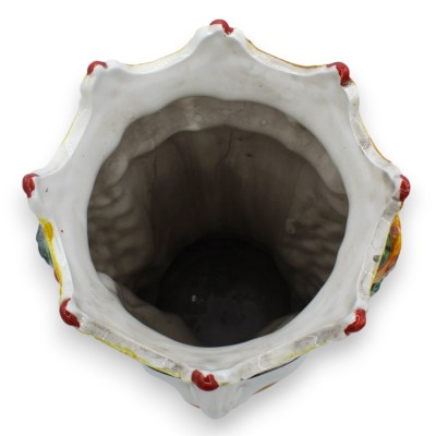 Maurische Köpfe aus Caltagirone, Höhe ca. 38 cm. (Pärchen) mit Krone, Zitronen und Trauben - 