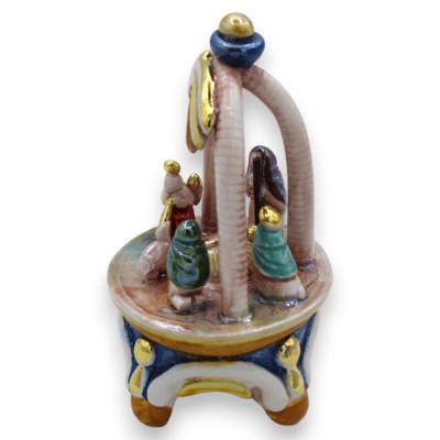 Ceramic Crib of Caltagirone in toren, decoraties in 24k goud, H16 cm approx. Mod NF - 