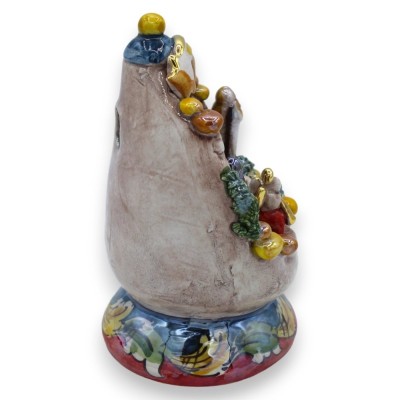 Tillverkad sten, i hydda, i fin keramik av Caltagirone, dekorationer i 24k guld, h13 cm ca. Mod NF - 