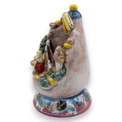 Tillverkad sten, i hydda, i fin keramik av Caltagirone, dekorationer i 24k guld, h13 cm ca. Mod NF - 