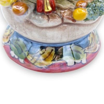 Tillverkad sten, i hydda, i fin keramik av Caltagirone, dekorationer i 24k guld, h13 cm ca. Mod NF - 
