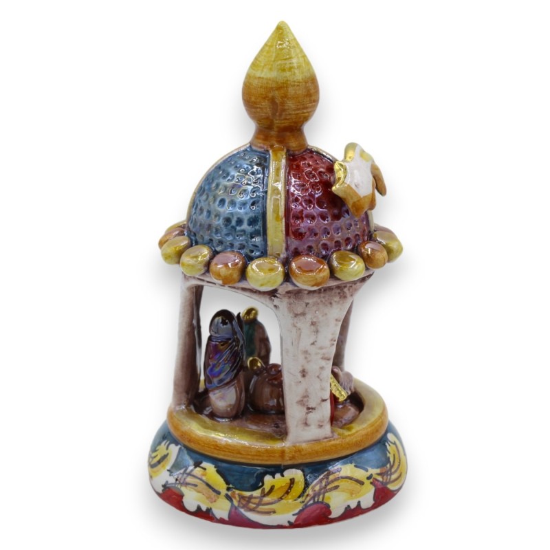Crafted Stone, in hut, in goede keramiek van Caltagirone, decoraties in 24 mm goud, H12 cm approx. Mod NF - 