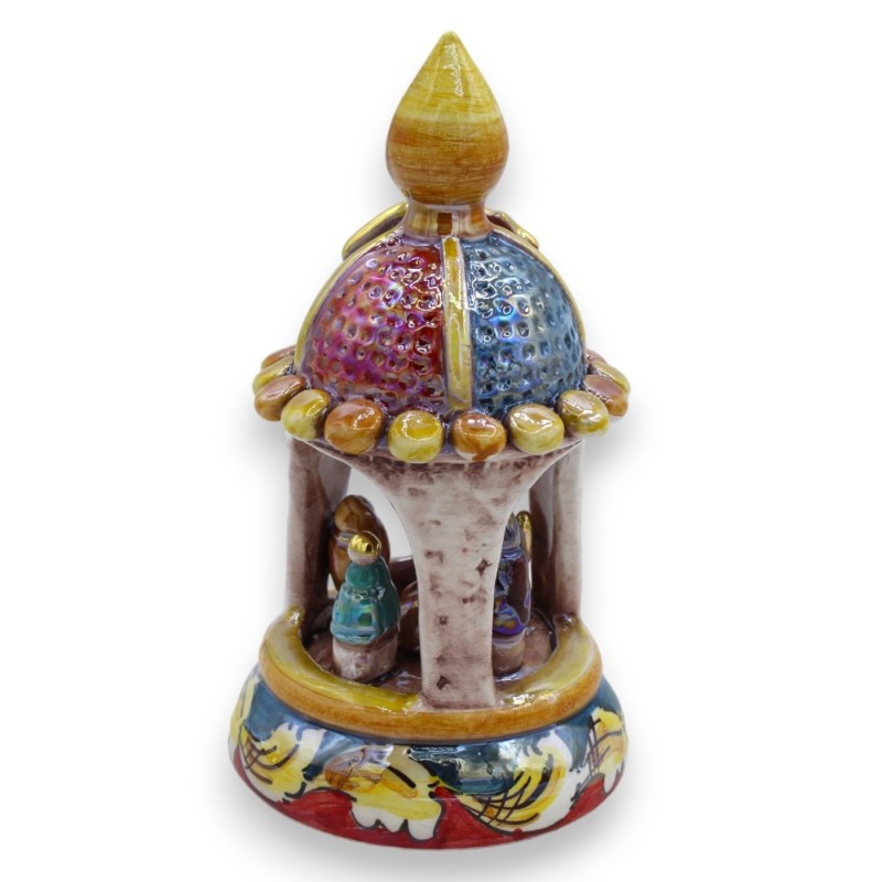 Crafted Stone, in hut, in goede keramiek van Caltagirone, decoraties in 24 mm goud, H12 cm approx. Mod NF - 