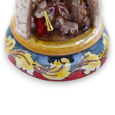 Crafted Stone, in hut, in goede keramiek van Caltagirone, decoraties in 24 mm goud, H12 cm approx. Mod NF - 