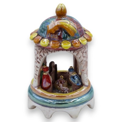Presepe in fine ceramic of Caltagirone in egg, dekoracje w 24k złota i emalienii matki, h14 cm approx. Mod NF - 