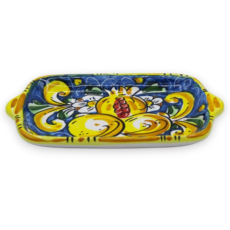 Petit plateau en céramique Caltagirone - environ 20x11 cm. (1pc) Avec 3 options de couleurs, décoration aléatoire - 