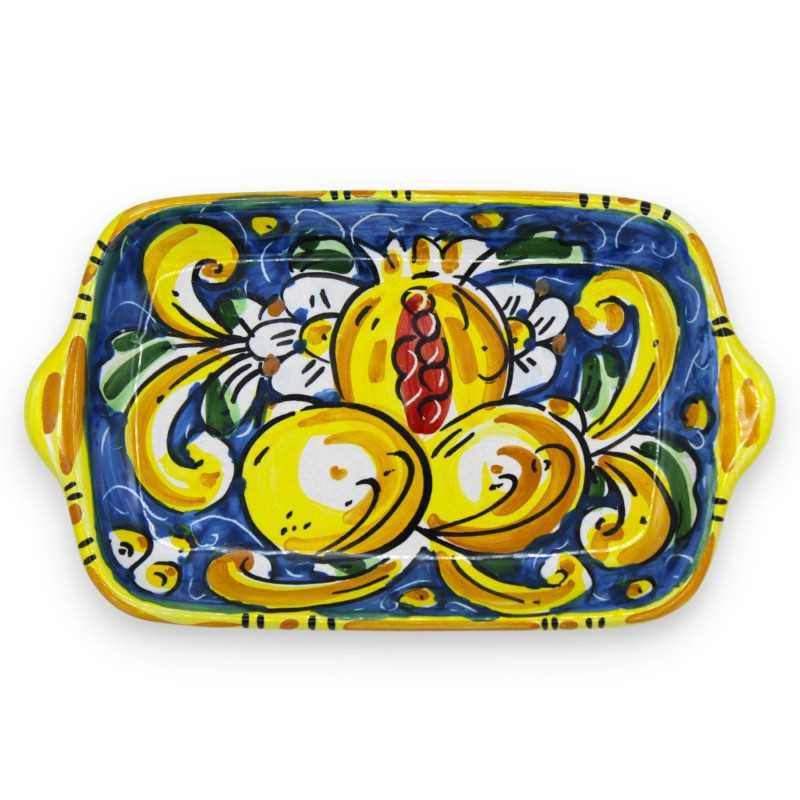 Bandeja de cerâmica Caltagirone - L 20 cm aprox. (1pc) Com 3 opções de cores e decoração aleatória - 