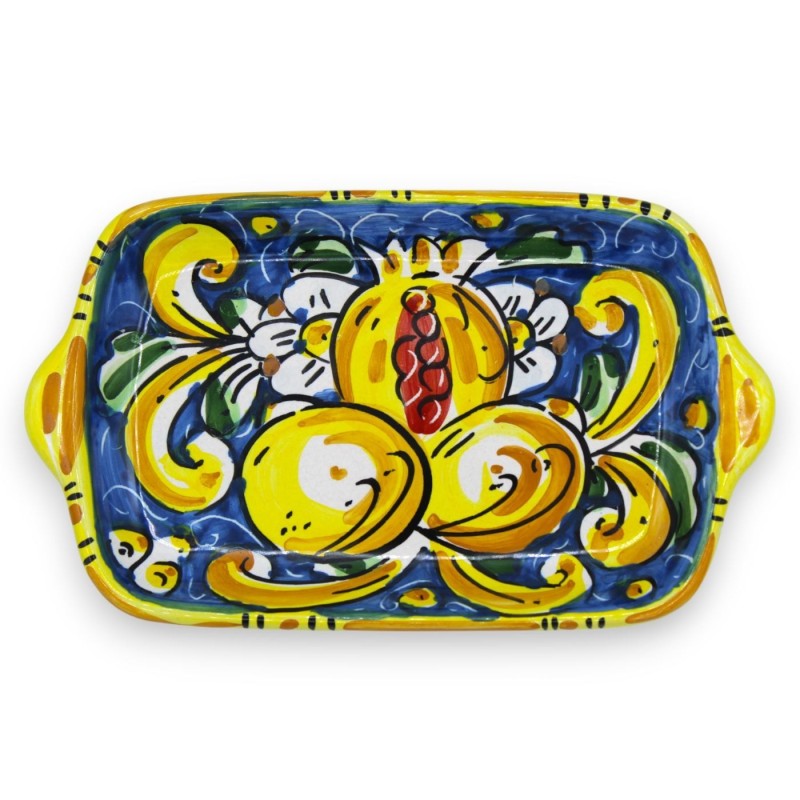 Petit plateau en céramique Caltagirone - environ 20x11 cm. (1pc) Avec 3 options de couleurs, décoration aléatoire - 