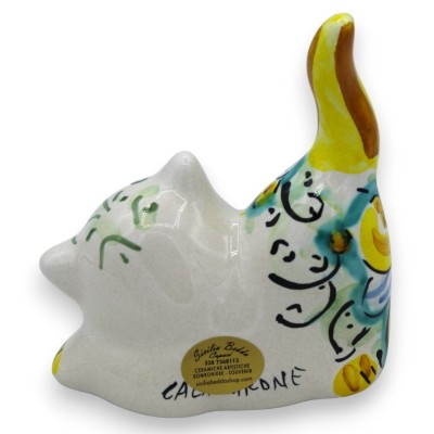 Gato de cerâmica Caltagirone, decorado com limões, 11 cm aprox. mod FL - 