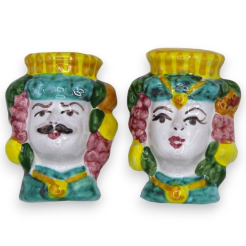 Magnet in Sicilian ceramic in the shape of a Moor's Head h 6 cm approx. (1pc) With option for Man or Woman - 