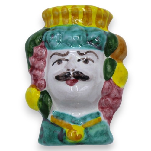Magnet in Sicilian ceramic in the shape of a Moor's Head h 6 cm approx. (1pc) With option for Man or Woman -  2