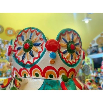 Moorkopf Caltagirone H ca. 48 cm (1 Stück) ÉLITE-Serie, Krone und Turban mit sizilianischem Karrendekor - 