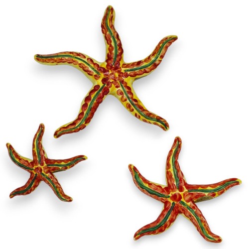 Estrela do mar decorada em cerâmica Caltagirone - com 3 opções de tamanho (1pc) MOD 3 - 