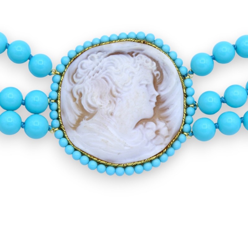 CCAIPU Bracciale con ciondolo in turchese, bracciale con ciondolo da donna in stile etnico bohémien, set di tre bracciali. (Occhio-F