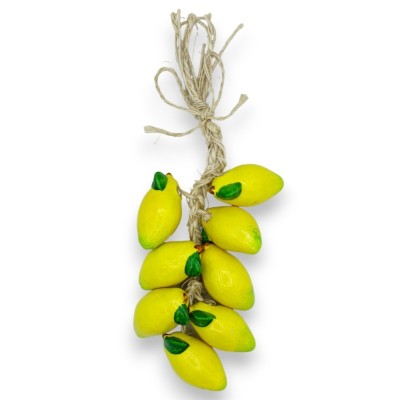 Riproduzione di Treccia di Limoni in Ceramica, da appendere - h 33 cm ca. - 