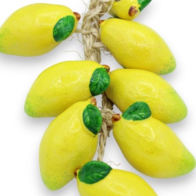 Riproduzione di Treccia di Limoni in Ceramica, da appendere - h 33 cm ca. - 