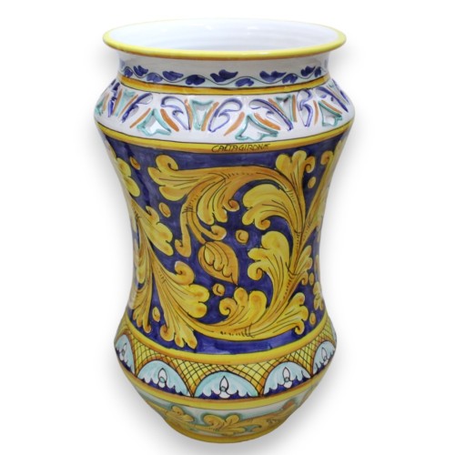 Portaombrelli Albarello in keramica di Caltagirone Traforato, decoratie achtergrond blauw, h50 cm approx. Mod GR - 