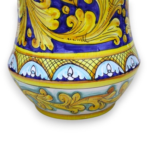 Portaombriel Albarello w ceramice di Caltagirone traforato, dekoracja tło niebieskie, h 50 cm approx. Mod GR -  2