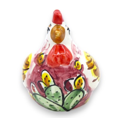 Kura ceramiczna Caltagirone - wys. 8 x 7 cm ok. (1 szt.) z 3 opcjami kolorystycznymi i losową dekoracją - 