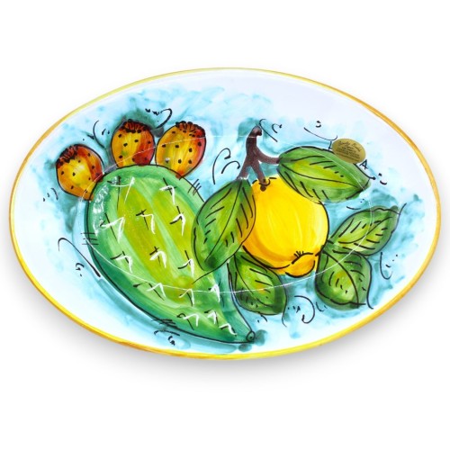 Vassoio Ovale piatto da portata in ceramica siciliana L 25 x 17 (1Unità) in 3 opzioni decoro -  2