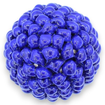 Cône de pin sicilien en céramique de Caltagirone avec 2 options de taille (1pc) bleu cobalt, tige avec décoration en que