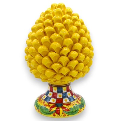 Pinha Siciliana em Cerâmica Caltagirone com 3 opções de tamanho (1 unidade) Amarelo, haste de decoração de carrinho sici