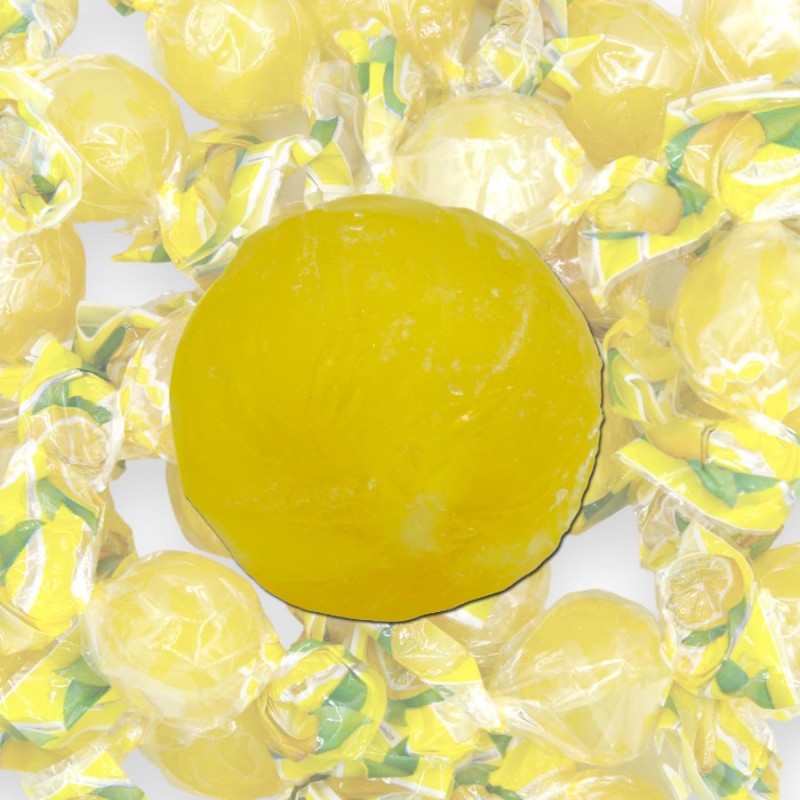 Fyllda och gnistrande hårda godisar, citronsmak - 200g - 