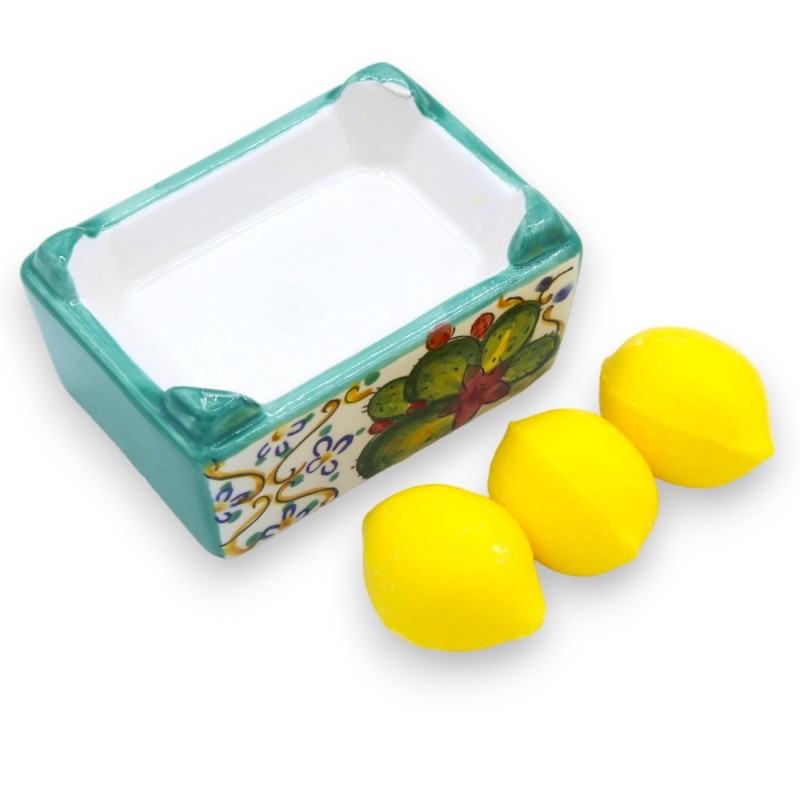 Sapone vegetale al limone con pala di ficodindia in pregiata ceramica - 