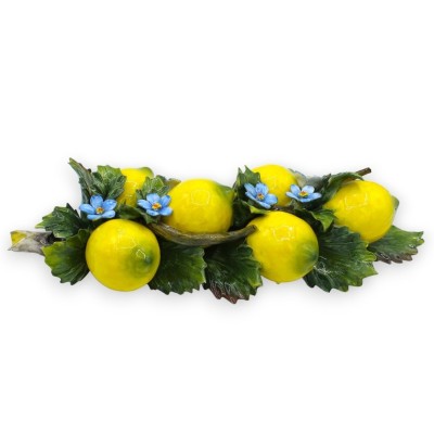 Bundle with composition of lemons, flowers and leaves in fine ceramic - h 40 x 15 cm approx. MD1 - 
