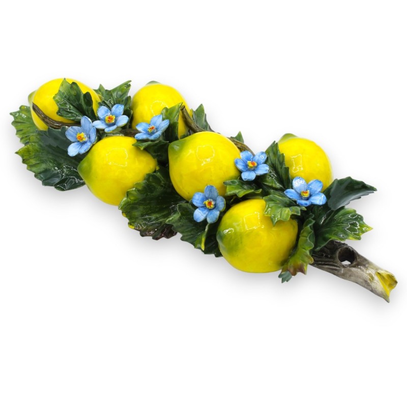 Bundle with composition of lemons, flowers and leaves in fine ceramic - h 40 x 15 cm approx. MD1 - 