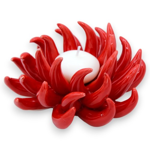 Anemone di Mare portacandela in pregiata ceramica Ø 14 / 15 cm e h 7 cm ca. (1Unità) con 9 opzioni colore -  2