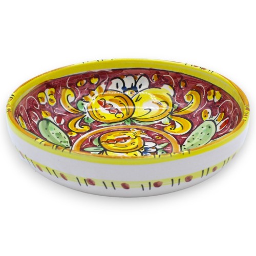 Schüssel oder Suppenteller aus Caltagirone-Keramik Ø 20 cm und H ca. 6 cm. (1 Stück) 4 Farboptionen, zufällige Dekoratio 2