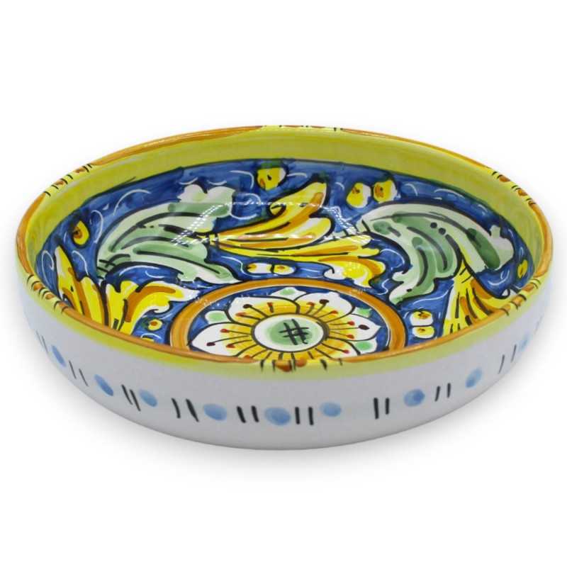 Ciotola fonda in ceramica Caltagirone - Ø 20 cm e h 6 cm ca. (1pz) 4 opzioni colore e decoro casuale - 