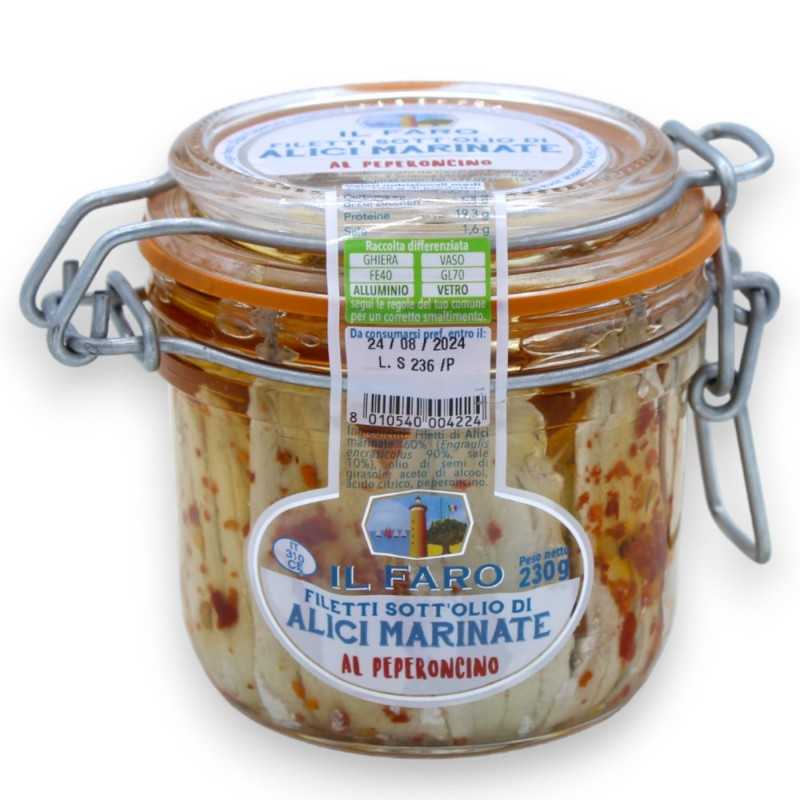 Filetti sott'olio di Alici Marinate, al peperoncino - 230g - 