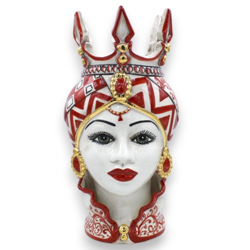 Tête de Maure de Caltagirone h environ 37 cm (1 pièce) Série ÉLITE à décor bordelais et émail or pur 24 carats