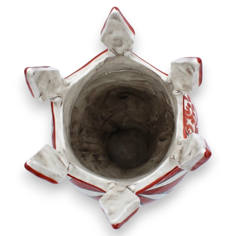 Caltagirone-Mohrenkopf, Höhe ca. 37 cm (1 Stück), ÉLITE-Serie mit Bordeaux-Dekor und 24-Karat-Emaille aus reinem Gold - 