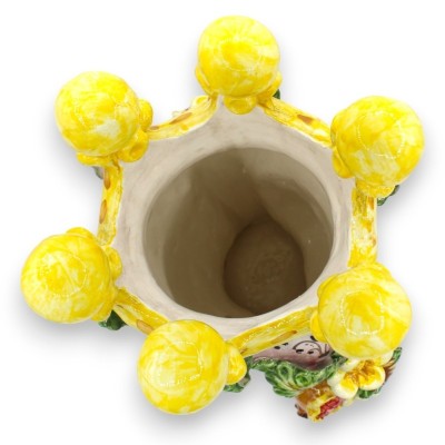 Coppia di Teste di Moro Caltagirone h 40 cm ca. Modello Melograni e Fiori - 